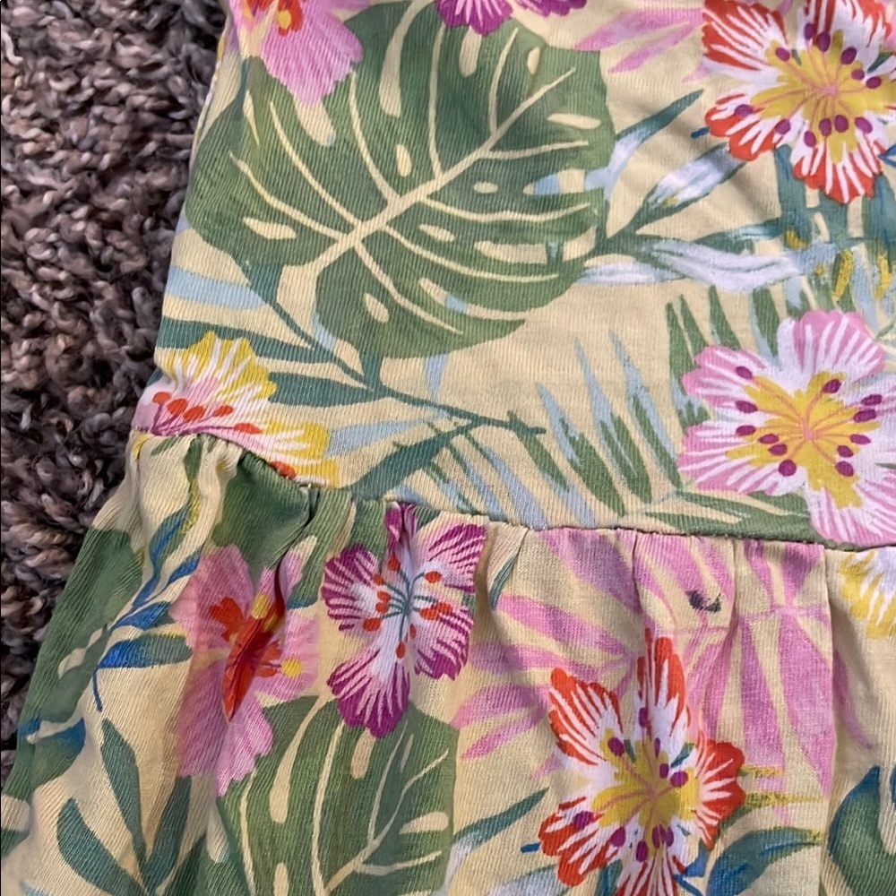 H&M Tropical Green & Pink Floral Tank Top Girls Dress - Picture 3 of 5